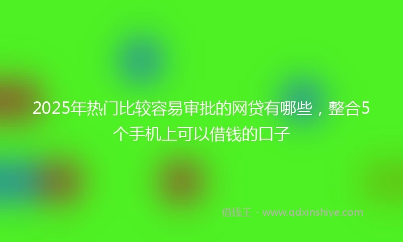 2025年热门比较容易审批的网贷有哪些，整合5个手机上可以借钱的口子