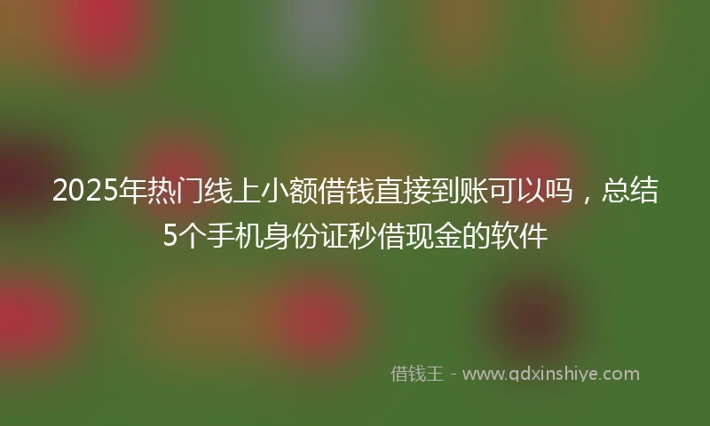 2025年热门线上小额借钱直接到账可以吗，总结5个手机身份证秒借现金的软件