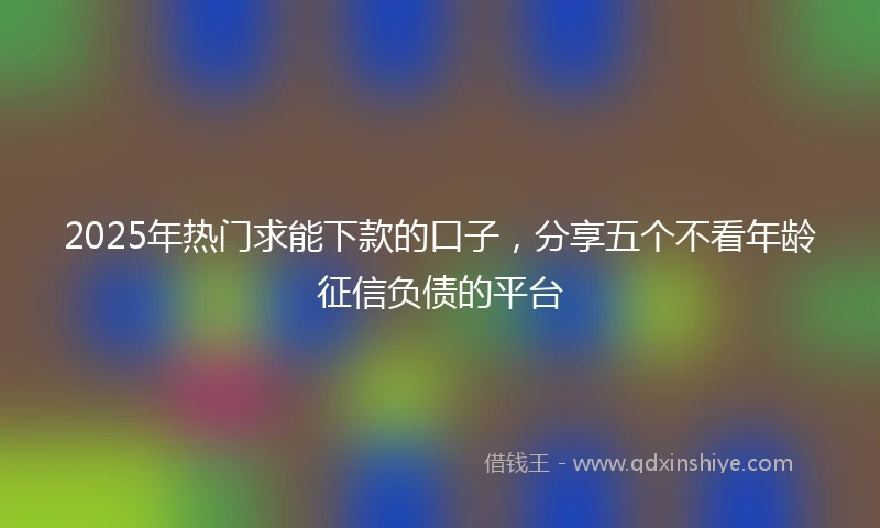 2025年热门求能下款的口子，分享五个不看年龄征信负债的平台