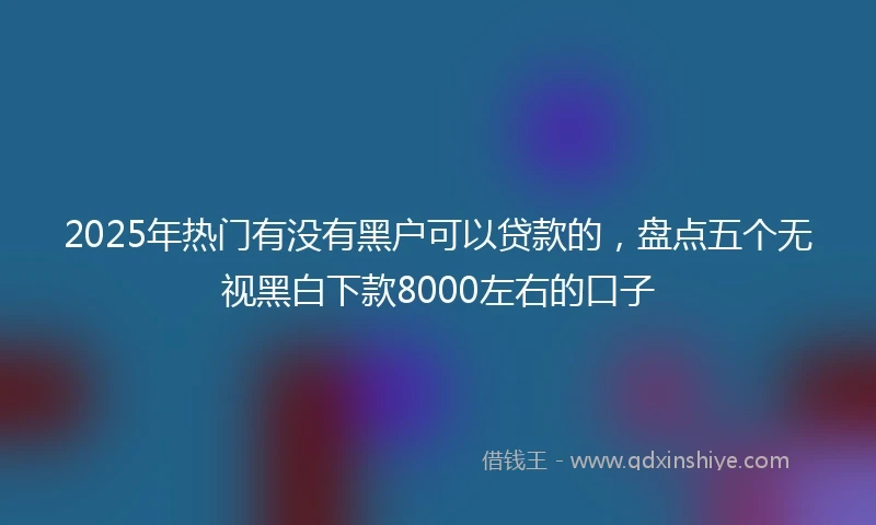 2025年热门有没有黑户可以贷款的，盘点五个无视黑白下款8000左右的口子