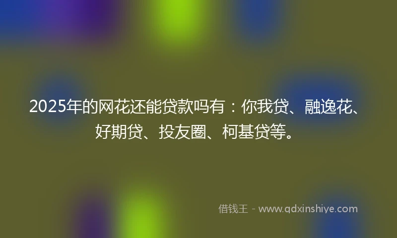 2025年的网花还能贷款吗有：你我贷、融逸花、好期贷、投友圈、柯基贷等。