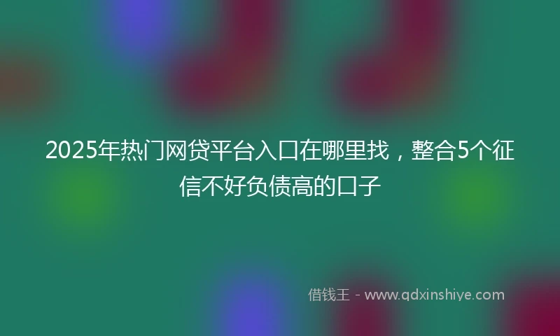 2025年热门网贷平台入口在哪里找，整合5个征信不好负债高的口子
