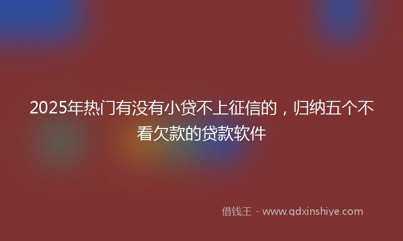 2025年热门有没有小贷不上征信的，归纳五个不看欠款的贷款软件