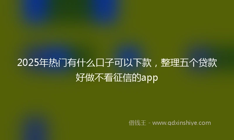 2025年热门有什么口子可以下款，整理五个贷款好做不看征信的app