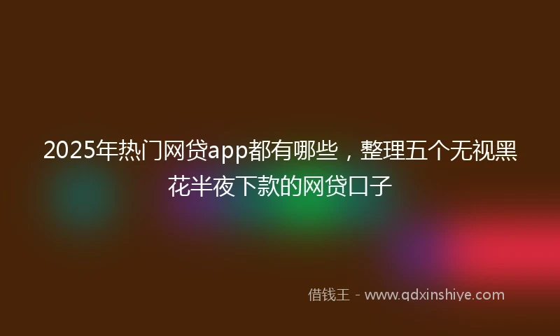 2025年热门网贷app都有哪些,整理五个无视黑花半夜下款的网贷口子