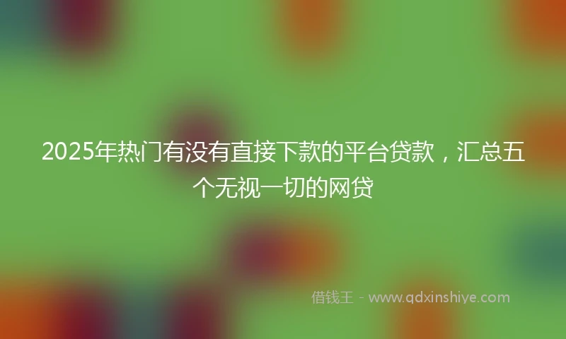 2025年热门有没有直接下款的平台贷款，汇总五个无视一切的网贷