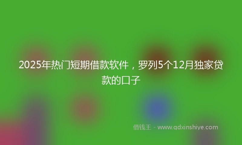 2025年热门短期借款软件，罗列5个12月独家贷款的口子