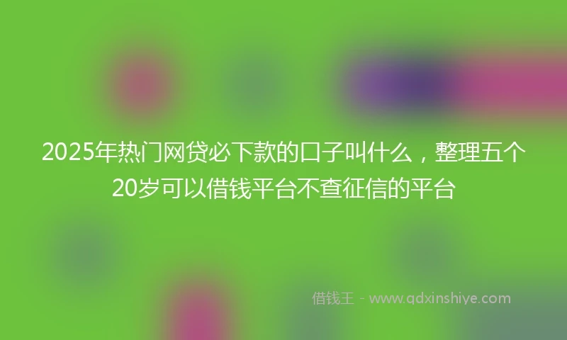 2025年热门网贷必下款的口子叫什么，整理五个20岁可以借钱平台不查征信的平台