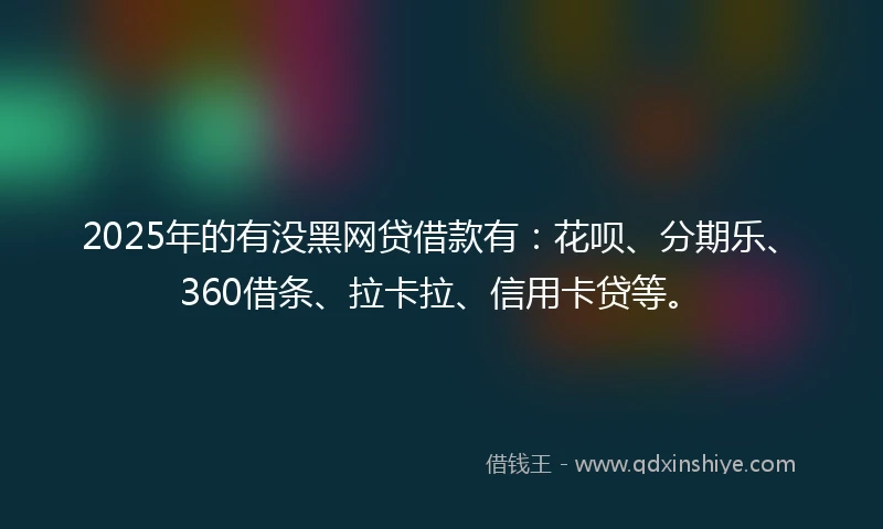 2025年的有没黑网贷借款有：花呗、分期乐、360借条、拉卡拉、信用卡贷等。