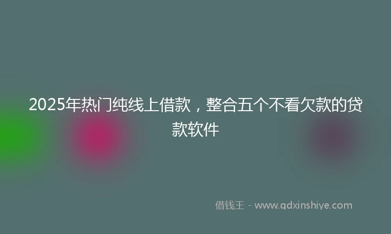2025年热门纯线上借款，整合五个不看欠款的贷款软件