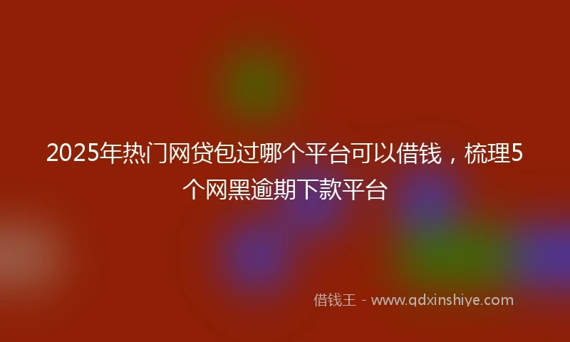 2025年热门网贷包过哪个平台可以借钱，梳理5个网黑逾期下款平台