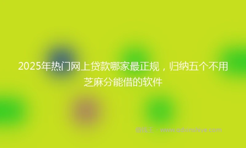 2025年热门网上贷款哪家最正规，归纳五个不用芝麻分能借的软件
