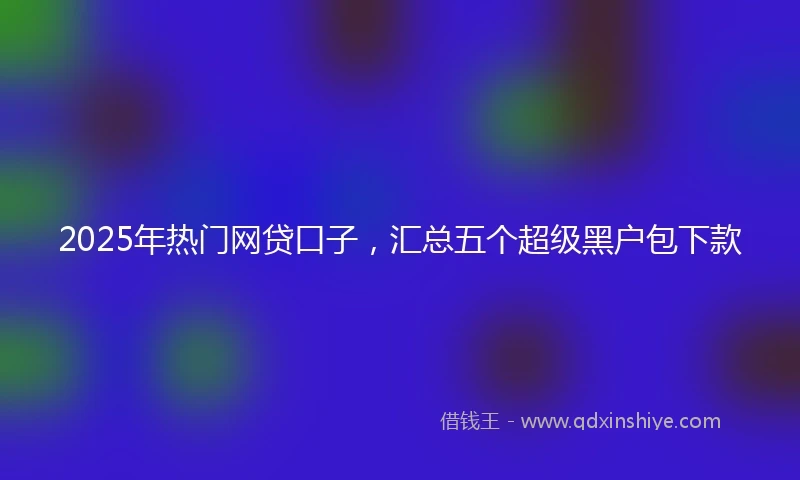 2025年热门网贷口子，汇总五个超级黑户包下款
