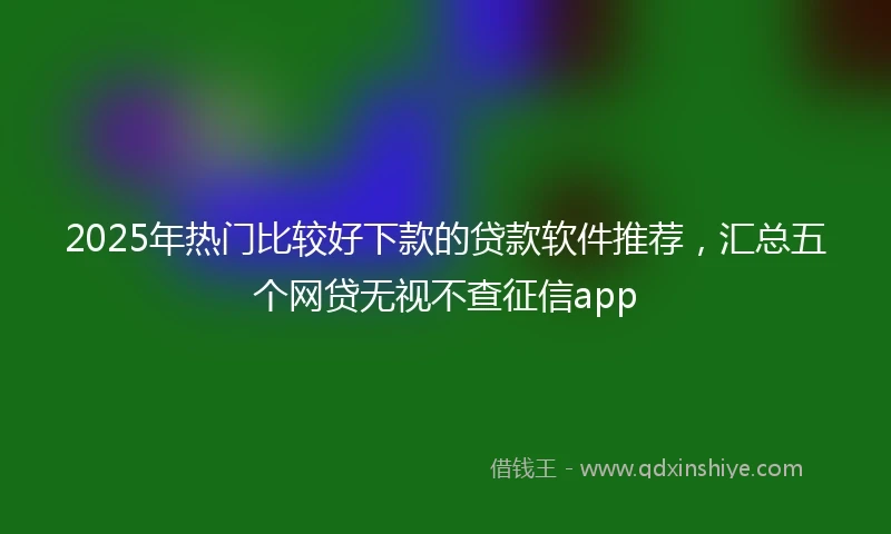 2025年热门比较好下款的贷款软件推荐，汇总五个网贷无视不查征信app