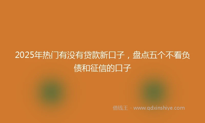 2025年热门有没有贷款新口子，盘点五个不看负债和征信的口子