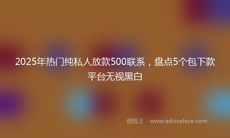 2025年热门纯私人放款500联系，盘点5个包下款平台无视黑白