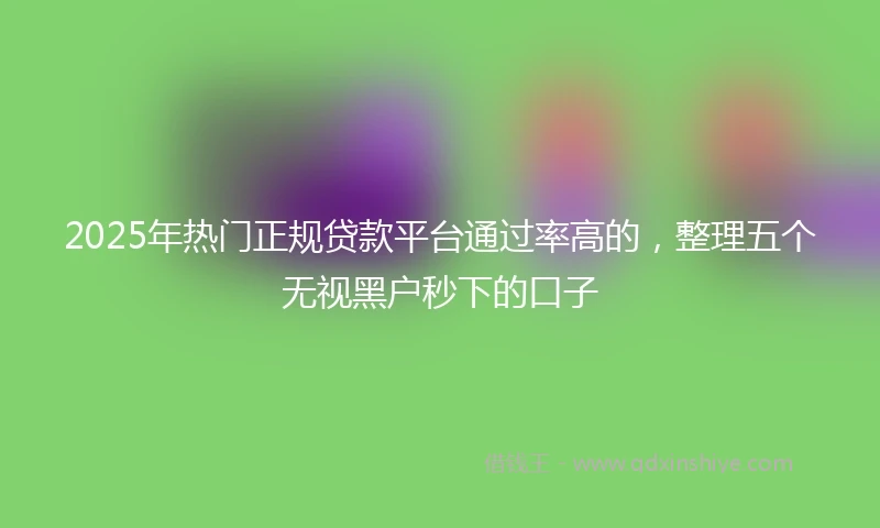 2025年热门正规贷款平台通过率高的，整理五个无视黑户秒下的口子