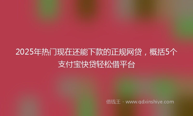 2025年热门现在还能下款的正规网贷，概括5个支付宝快贷轻松借平台