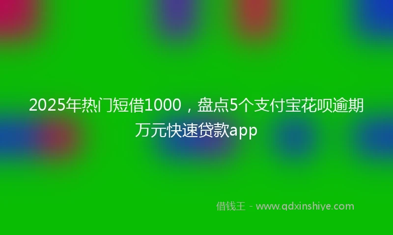 2025年热门短借1000，盘点5个支付宝花呗逾期万元快速贷款app