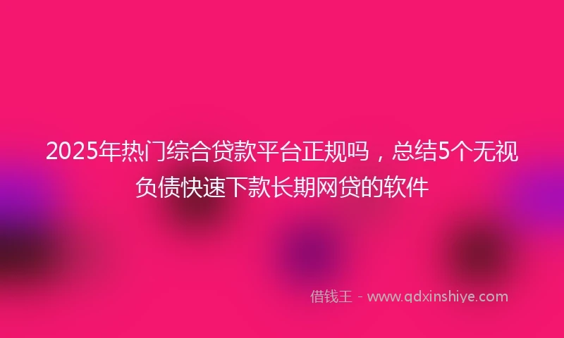 2025年热门综合贷款平台正规吗，总结5个无视负债快速下款长期网贷的软件