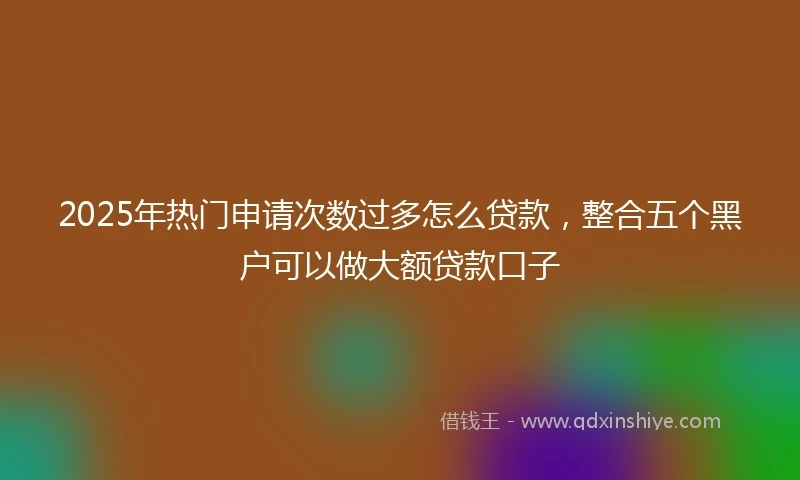 2025年热门申请次数过多怎么贷款，整合五个黑户可以做大额贷款口子
