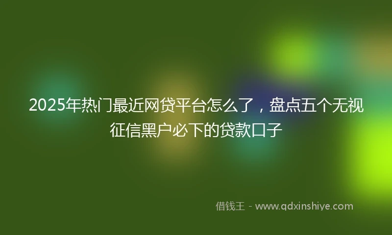 2025年热门最近网贷平台怎么了，盘点五个无视征信黑户必下的贷款口子