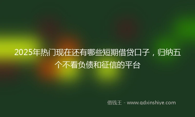 2025年热门现在还有哪些短期借贷口子，归纳五个不看负债和征信的平台