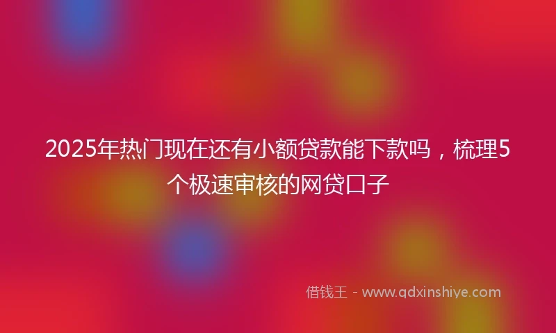 2025年热门现在还有小额贷款能下款吗，梳理5个极速审核的网贷口子