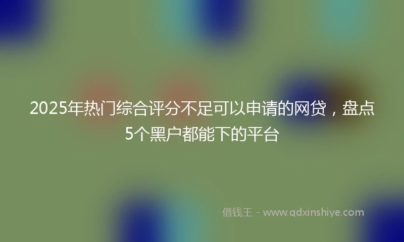 2025年热门综合评分不足可以申请的网贷，盘点5个黑户都能下的平台