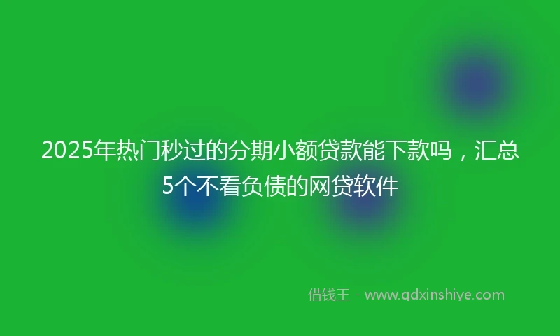 2025年热门秒过的分期小额贷款能下款吗，汇总5个不看负债的网贷软件