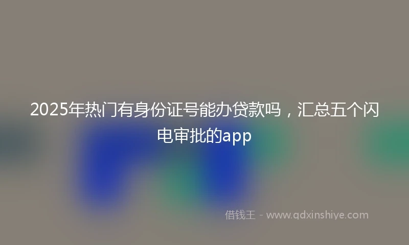 2025年热门有身份证号能办贷款吗，汇总五个闪电审批的app