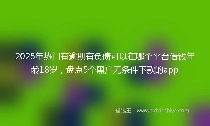 2025年热门有逾期有负债可以在哪个平台借钱年龄18岁，盘点5个黑户无条件下款的app