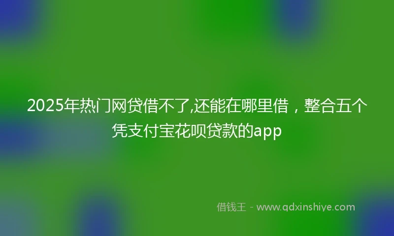 2025年热门网贷借不了,还能在哪里借，整合五个凭支付宝花呗贷款的app