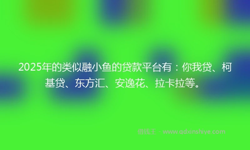 2025年的类似融小鱼的贷款平台有：你我贷、柯基贷、东方汇、安逸花、拉卡拉等。