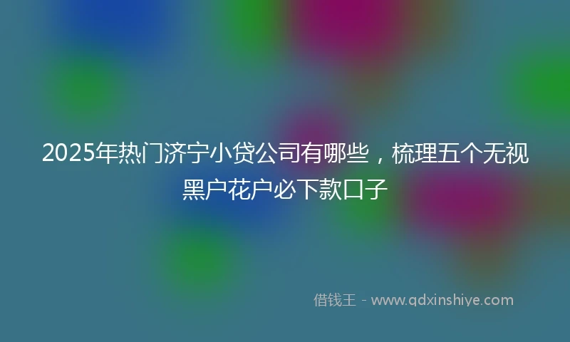 2025年热门济宁小贷公司有哪些，梳理五个无视黑户花户必下款口子