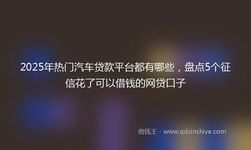 2025年热门汽车贷款平台都有哪些，盘点5个征信花了可以借钱的网贷口子