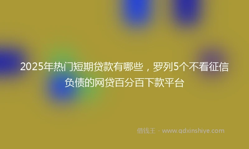 2025年热门短期贷款有哪些，罗列5个不看征信负债的网贷百分百下款平台