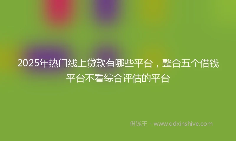 2025年热门线上贷款有哪些平台，整合五个借钱平台不看综合评估的平台