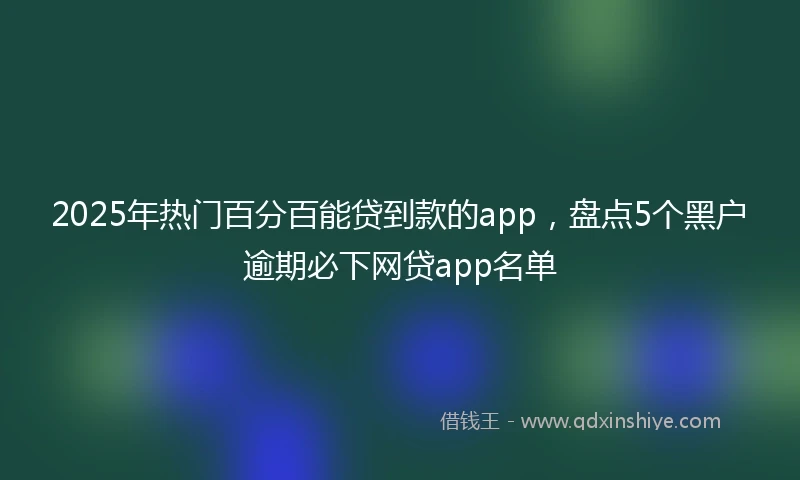2025年热门百分百能贷到款的app，盘点5个黑户逾期必下网贷app名单