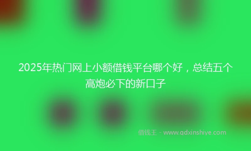 2025年热门网上小额借钱平台哪个好，总结五个高炮必下的新口子