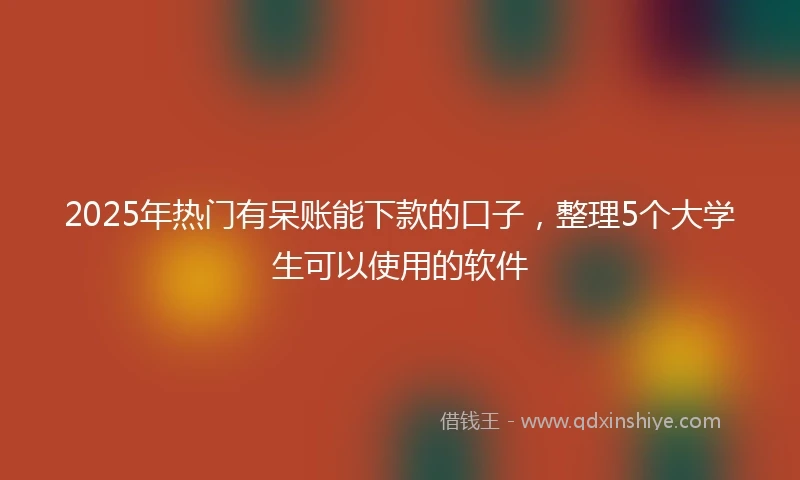 2025年热门有呆账能下款的口子，整理5个大学生可以使用的软件