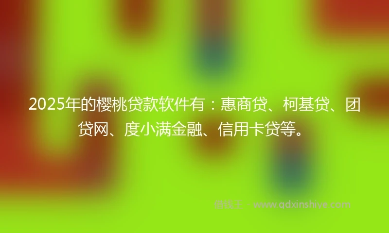 2025年的樱桃贷款软件有：惠商贷、柯基贷、团贷网、度小满金融、信用卡贷等。
