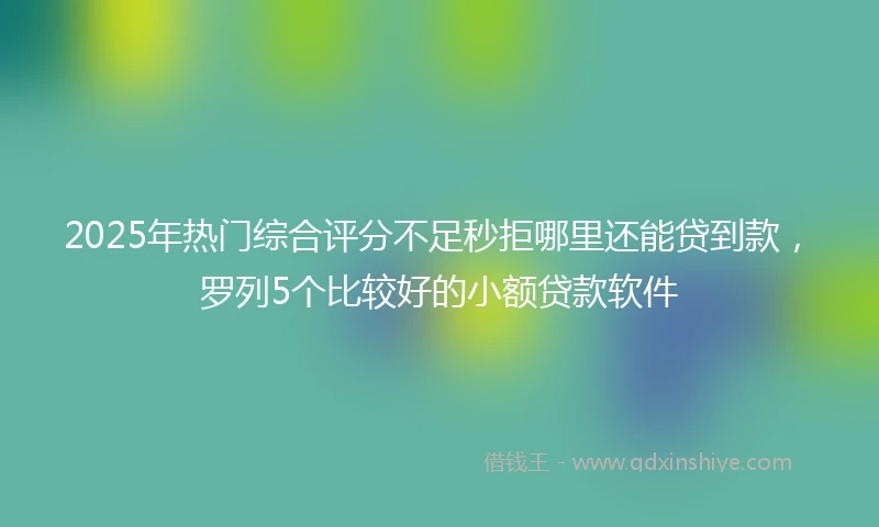 2025年热门综合评分不足秒拒哪里还能贷到款，罗列5个比较好的小额贷款软件