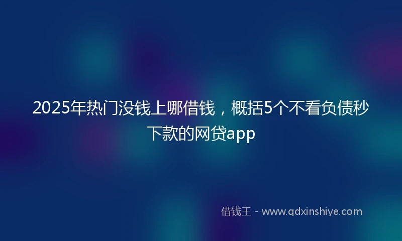 2025年热门没钱上哪借钱，概括5个不看负债秒下款的网贷app