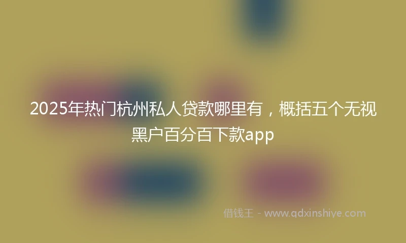 2025年热门杭州私人贷款哪里有，概括五个无视黑户百分百下款app
