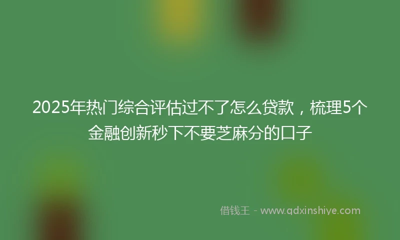 2025年热门综合评估过不了怎么贷款，梳理5个金融创新秒下不要芝麻分的口子