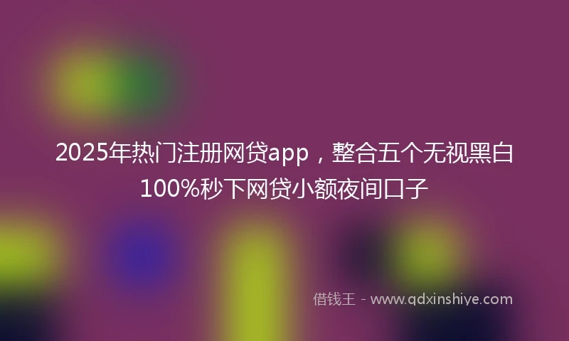 2025年热门注册网贷app，整合五个无视黑白100%秒下网贷小额夜间口子
