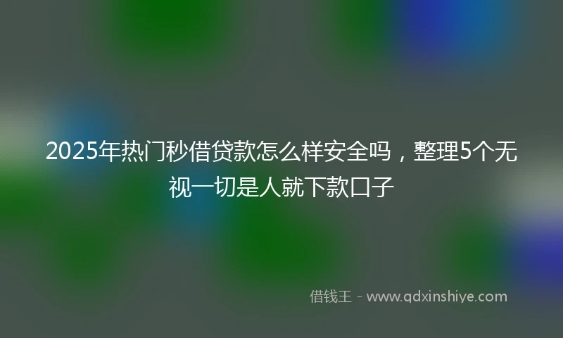 2025年热门秒借贷款怎么样安全吗，整理5个无视一切是人就下款口子