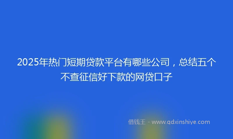 2025年热门短期贷款平台有哪些公司，总结五个不查征信好下款的网贷口子