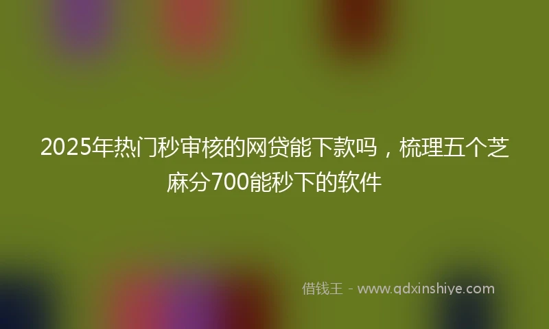 2025年热门秒审核的网贷能下款吗，梳理五个芝麻分700能秒下的软件